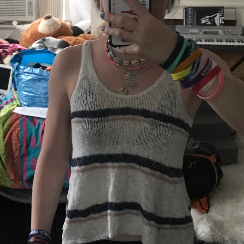 striped knitted tank top